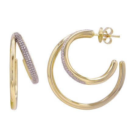 Diamond Double C Hoop Earrings